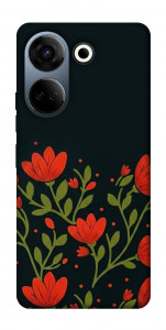 Чехол Червоний цвіт для TECNO Camon 20 Pro (CK7n)