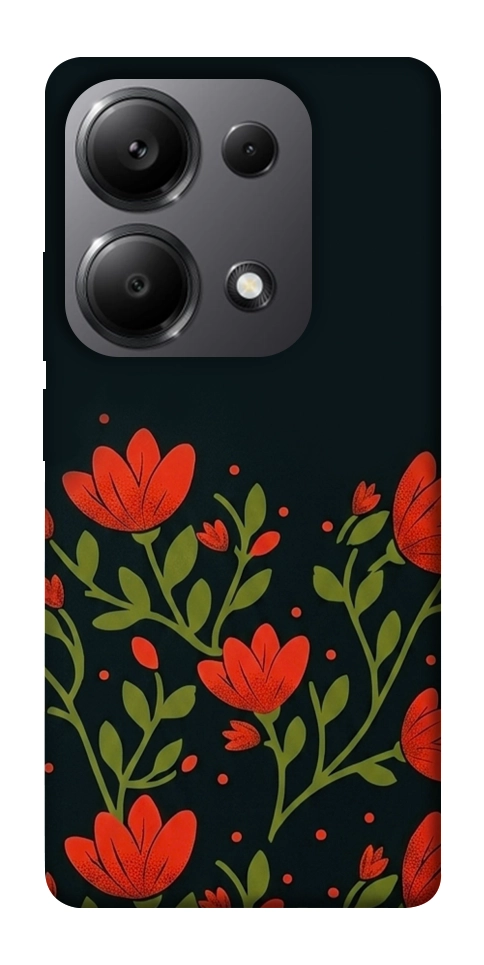 Чехол Червоний цвіт для Xiaomi Redmi Note 13 Pro 5G