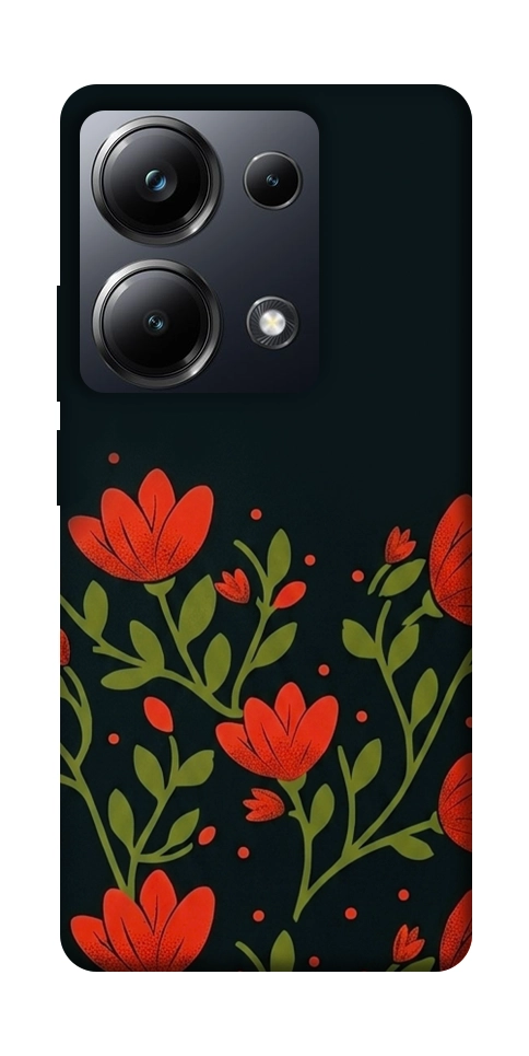 Чехол Червоний цвіт для Xiaomi Poco M6 Pro 4G