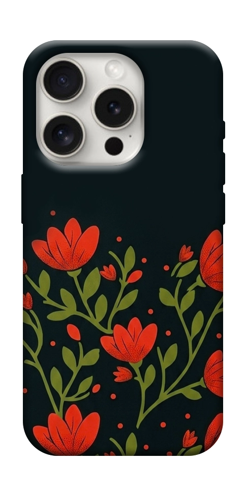 Чехол Червоний цвіт для iPhone 16 Pro