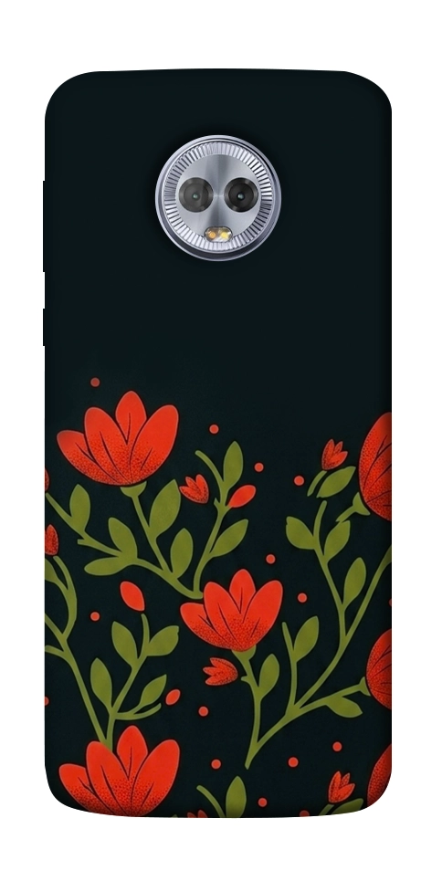 Чехол Червоний цвіт для Motorola Moto G6 Plus