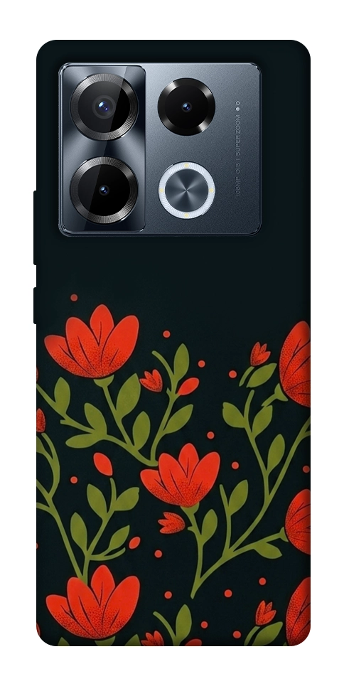 Чохол Червоний цвіт для Infinix Note 40 Pro 4G