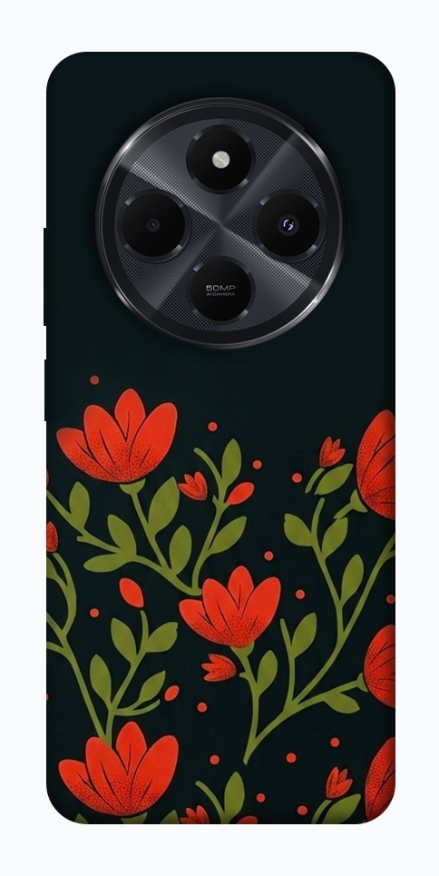 Чохол Червоний цвіт для Xiaomi Redmi 14C