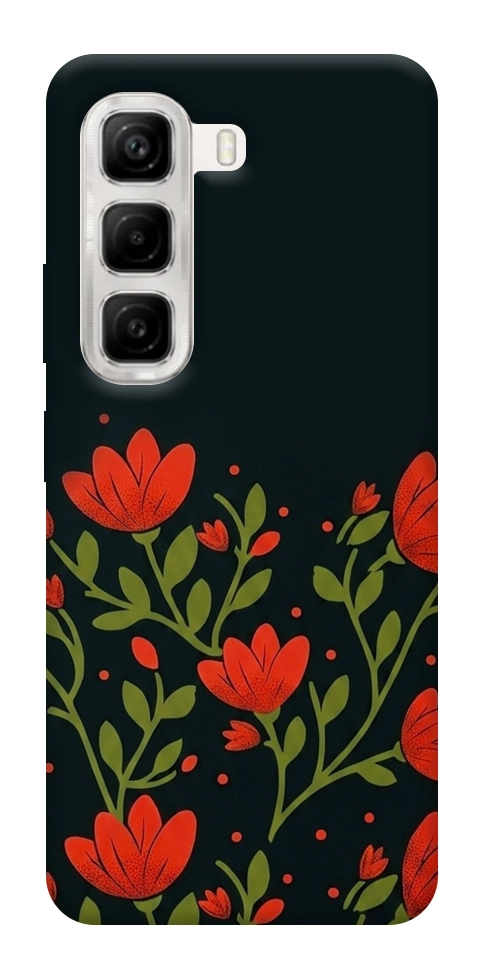 Чохол Червоний цвіт для Infinix Hot 50 4G