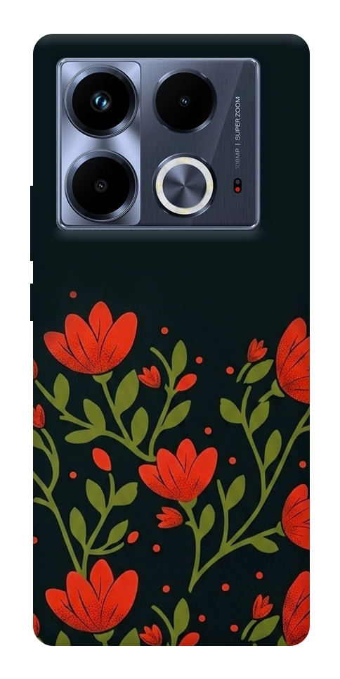 Чохол Червоний цвіт для Infinix Note 40 4G
