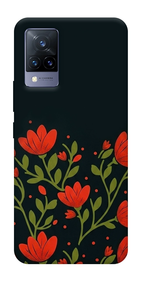 Чехол Червоний цвіт для Vivo V21