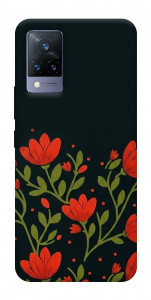 Чехол Червоний цвіт для Vivo V21