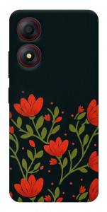 Чехол Червоний цвіт для ZTE Blade A34 4G