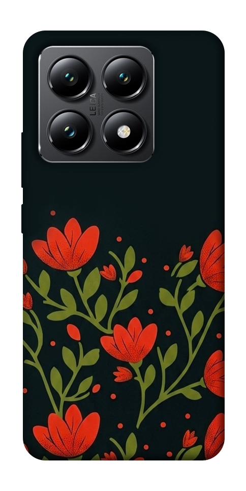 Чехол Червоний цвіт для Xiaomi 14T