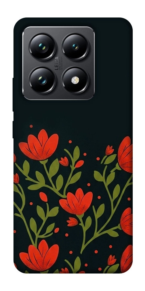 Чехол Червоний цвіт для Xiaomi 14T Pro