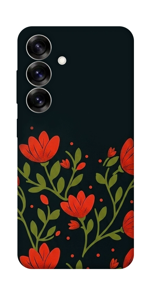 Чохол Червоний цвіт для Galaxy S25