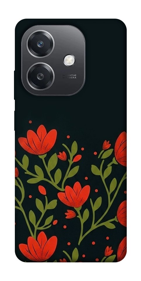 Чехол Червоний цвіт для Oppo A3 4G