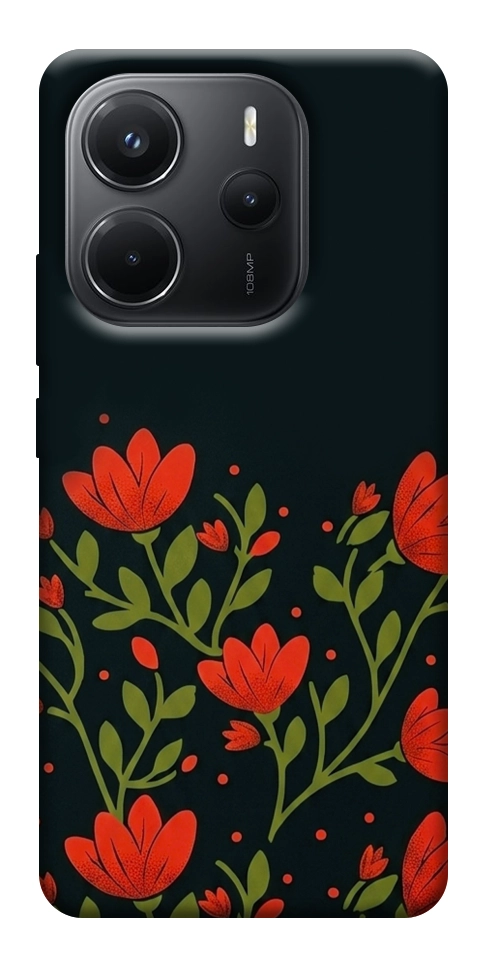 Чехол Червоний цвіт для Xiaomi Redmi Note 14 4G (Int. version)