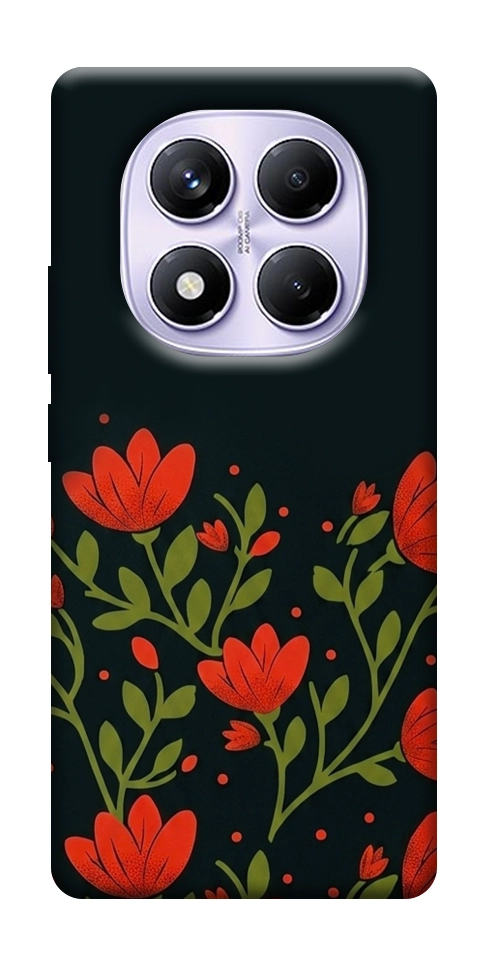 Чехол Червоний цвіт для Xiaomi Poco X7