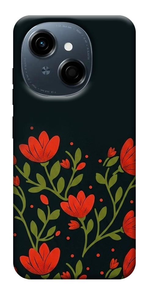 Чохол Червоний цвіт для TECNO Spark Go 1 (KL4)