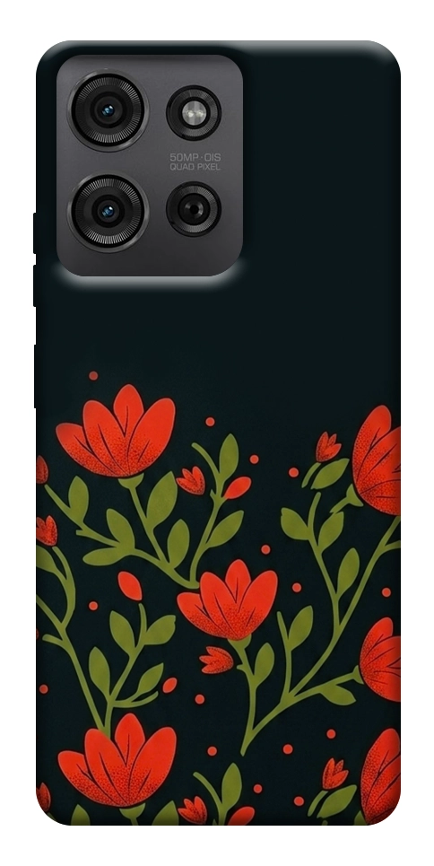 Чохол Червоний цвіт для Motorola Moto G75 5G