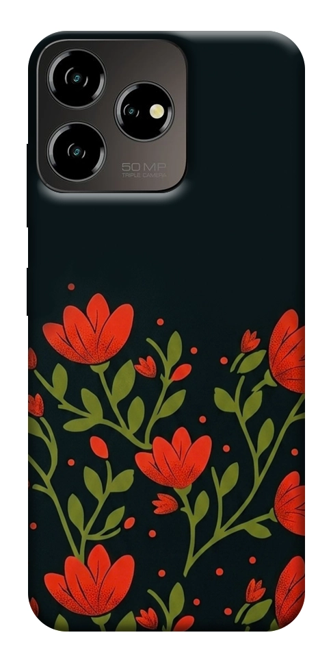 Чохол Червоний цвіт для ZTE Blade V50 Design 4G