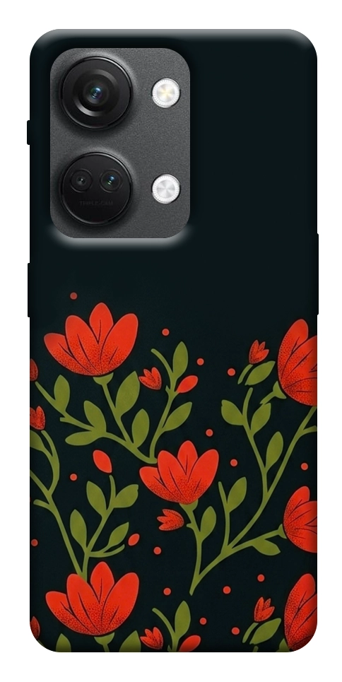 Чехол Червоний цвіт для OnePlus Nord 3
