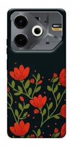 Чехол Червоний цвіт для TECNO Pova 6 Neo (LI6)