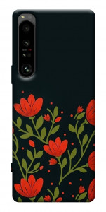 Чехол Червоний цвіт для Sony Xperia 1 IV