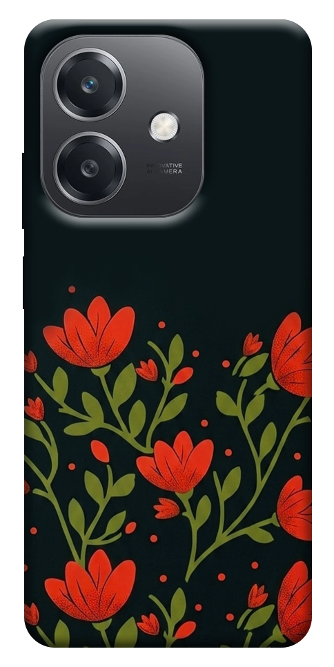 Чехол Червоний цвіт для Oppo A40m