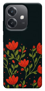 Чохол Червоний цвіт для Oppo A40m