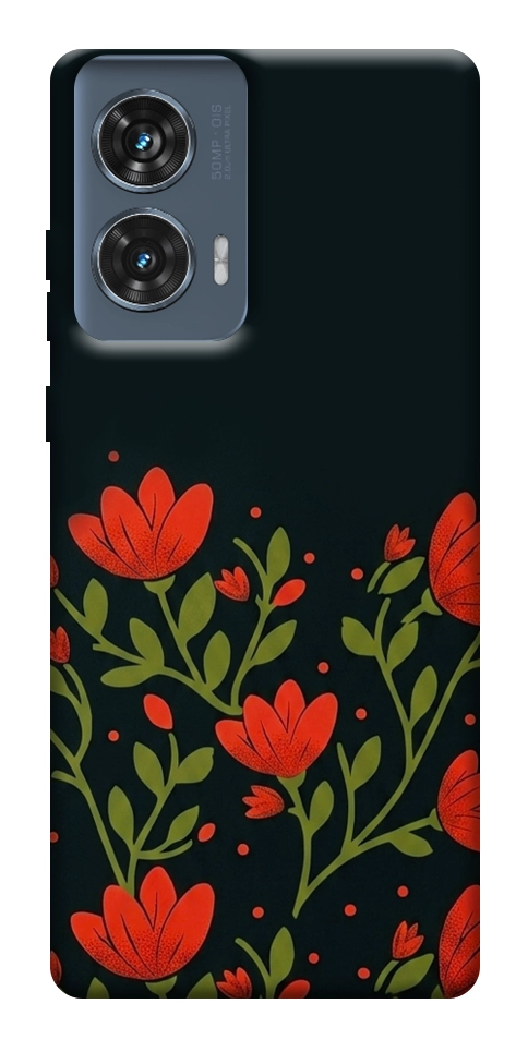 Чехол Червоний цвіт для Motorola Edge 50 Fusion