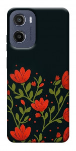 Чохол Червоний цвіт для Motorola Moto G05