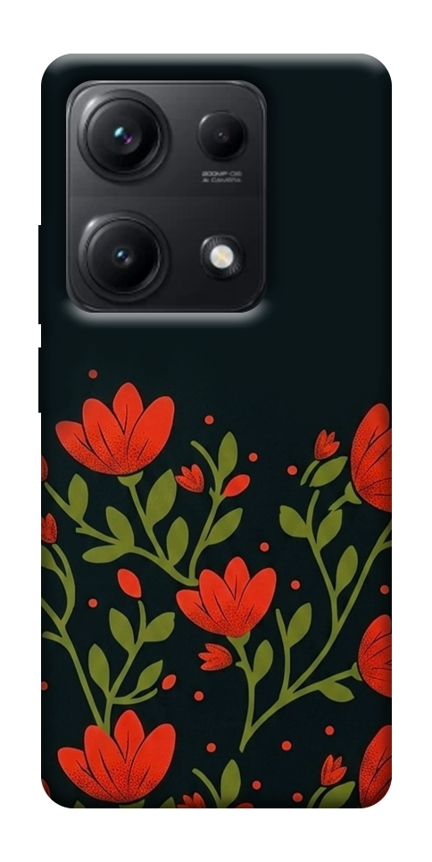 Чохол Червоний цвіт для Xiaomi Redmi Note 14S
