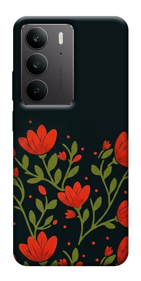 Чехол Червоний цвіт для Realme C75