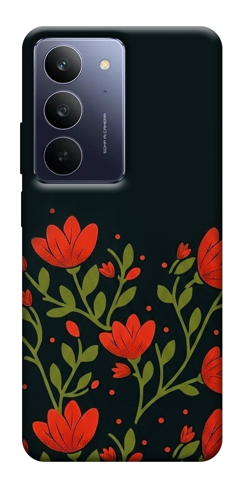 Чохол Червоний цвіт для Realme C75x