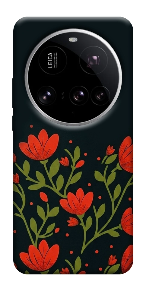 Чохол Червоний цвіт для Xiaomi 15 Ultra