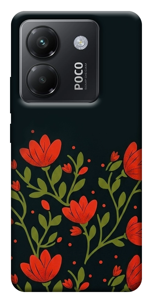 Чехол Червоний цвіт для Xiaomi Poco M7 Pro 5G