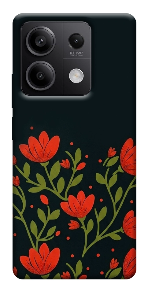 Чехол Червоний цвіт для Xiaomi Redmi Note 13 5G