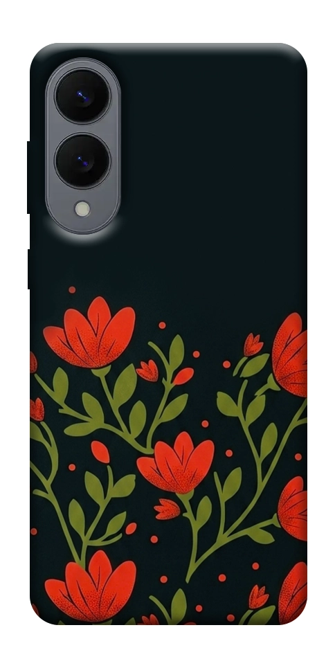 Чехол Червоний цвіт для Galaxy S25 Edge