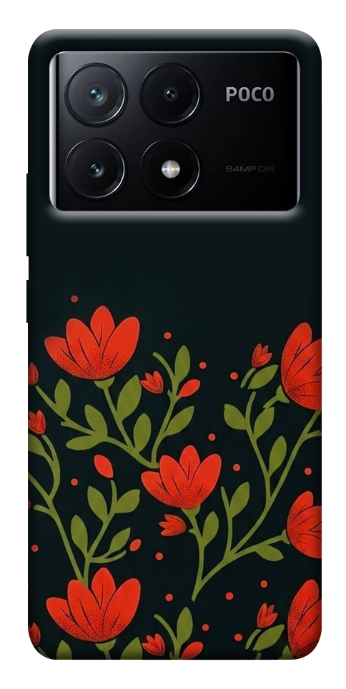 Чехол Червоний цвіт для Xiaomi Poco X6 Pro