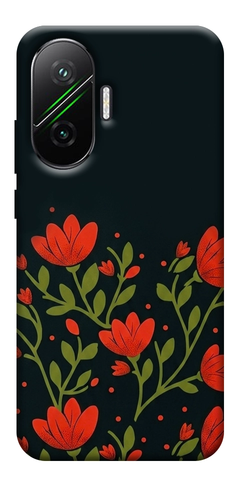 Чехол Червоний цвіт для Xiaomi Poco F7