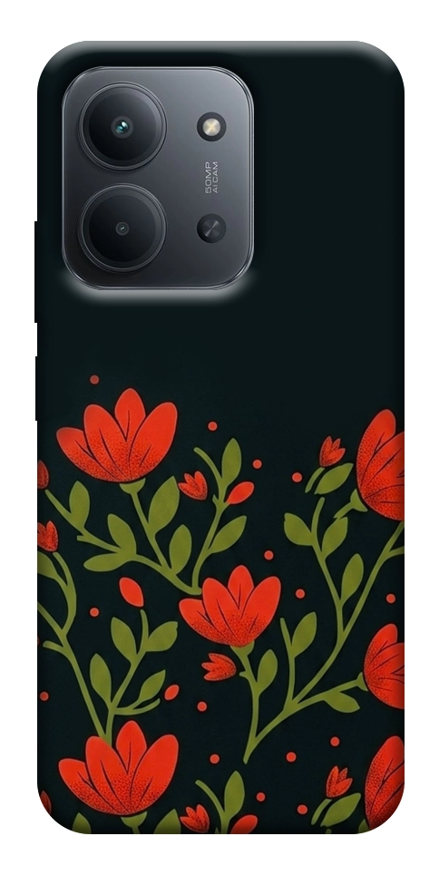 Чехол Червоний цвіт для Xiaomi Redmi 15C (Europe version)