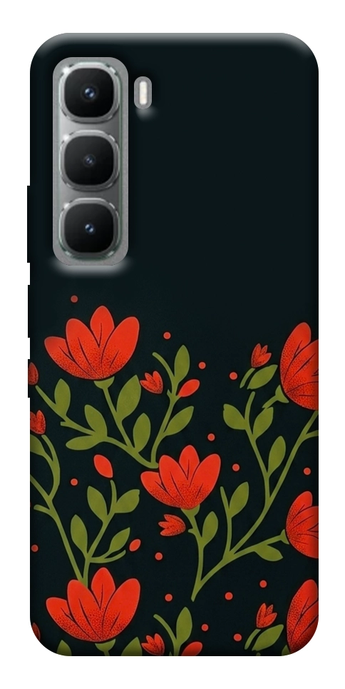 Чехол Червоний цвіт для Infinix Hot 60i