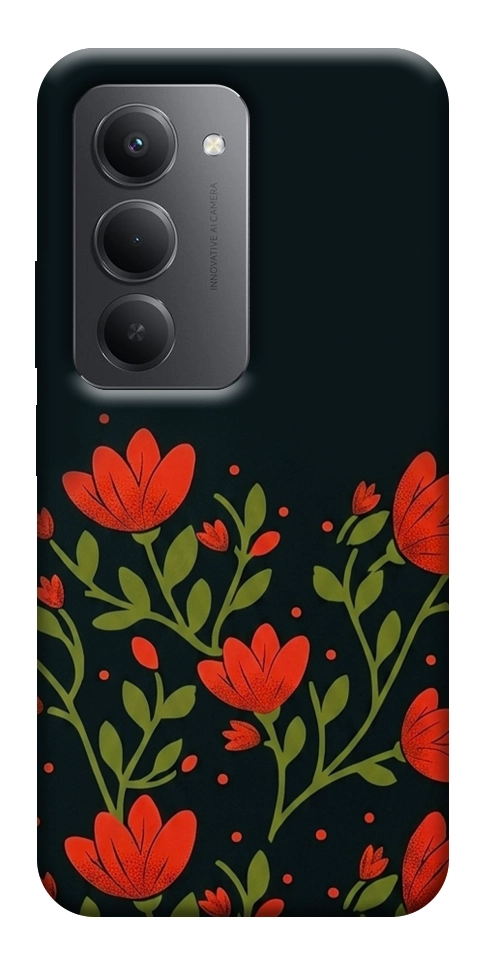 Чохол Червоний цвіт для Xiaomi Redmi 15 (Europe version)