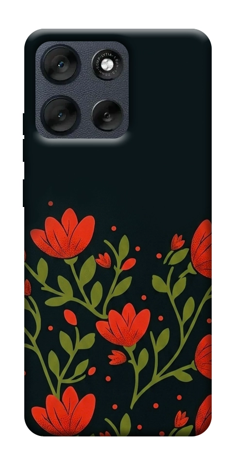 Чохол Червоний цвіт для Motorola Moto G56 5G