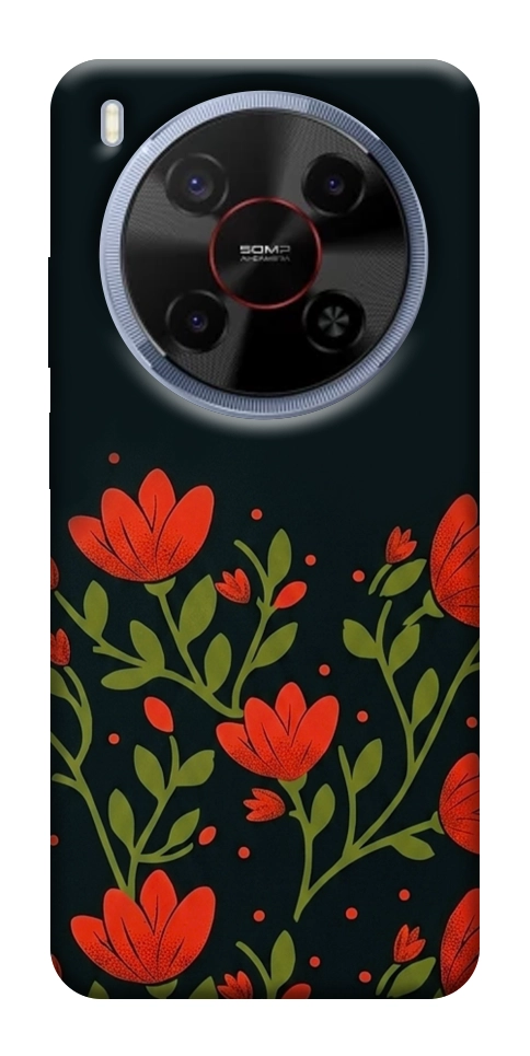 Чехол Червоний цвіт для ZTE Nubia V70 Max