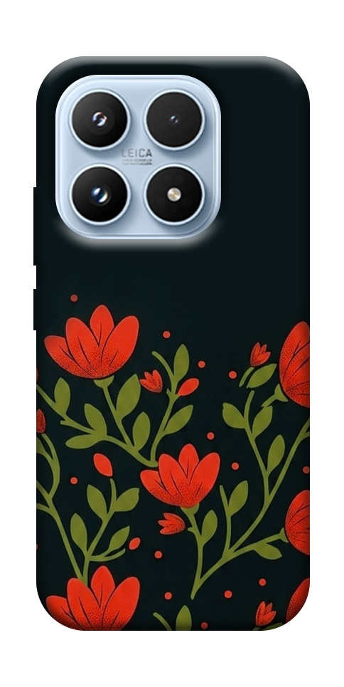 Чохол Червоний цвіт для Xiaomi 17