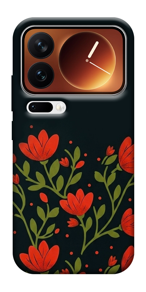 Чохол Червоний цвіт для Xiaomi 17 Pro Max