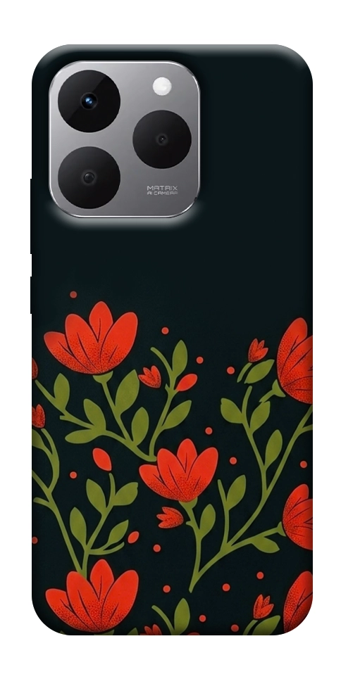 Чохол Червоний цвіт для Realme 15T