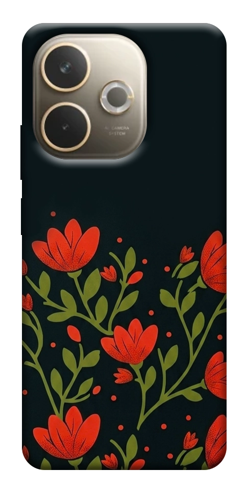 Чохол Червоний цвіт для Oppo A5 Pro 4G