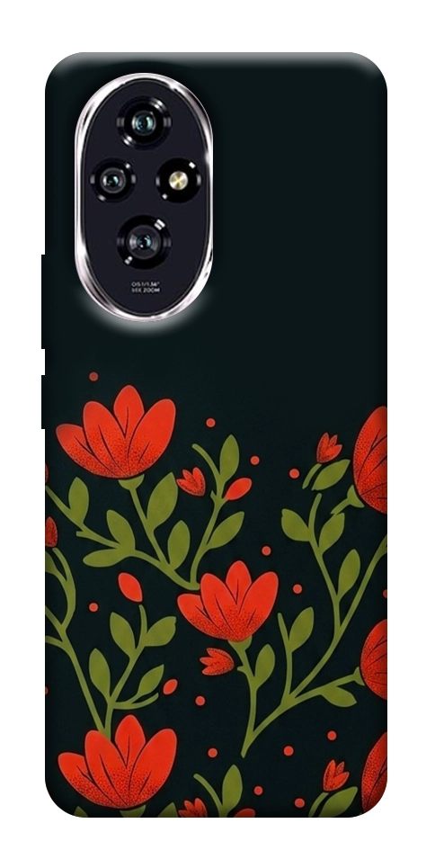 Чехол Червоний цвіт для Huawei Honor 200