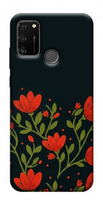 Чехол Червоний цвіт для Huawei Honor 9A