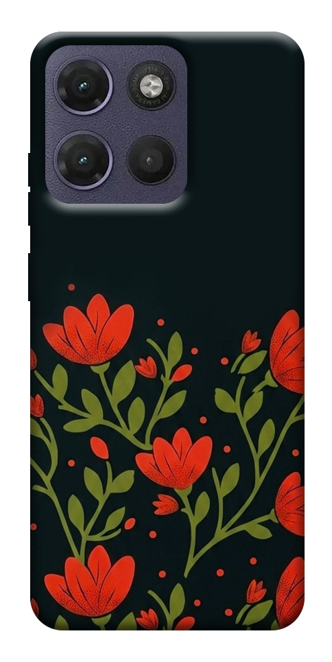Чохол Червоний цвіт для Motorola Moto G17