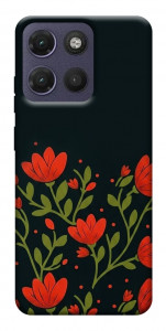 Чохол Червоний цвіт для Motorola Moto G17